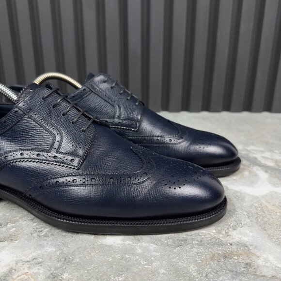 Louis Vuitton Derby Dress Lace Up Blue Taiga Leather 7 LV or 8 US or 41 EUR - Picture 5 of 17